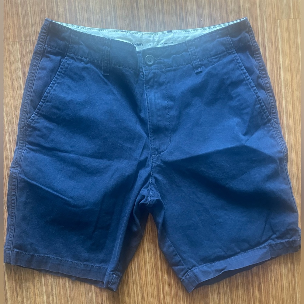 Old navy blue short. Style lived on straight